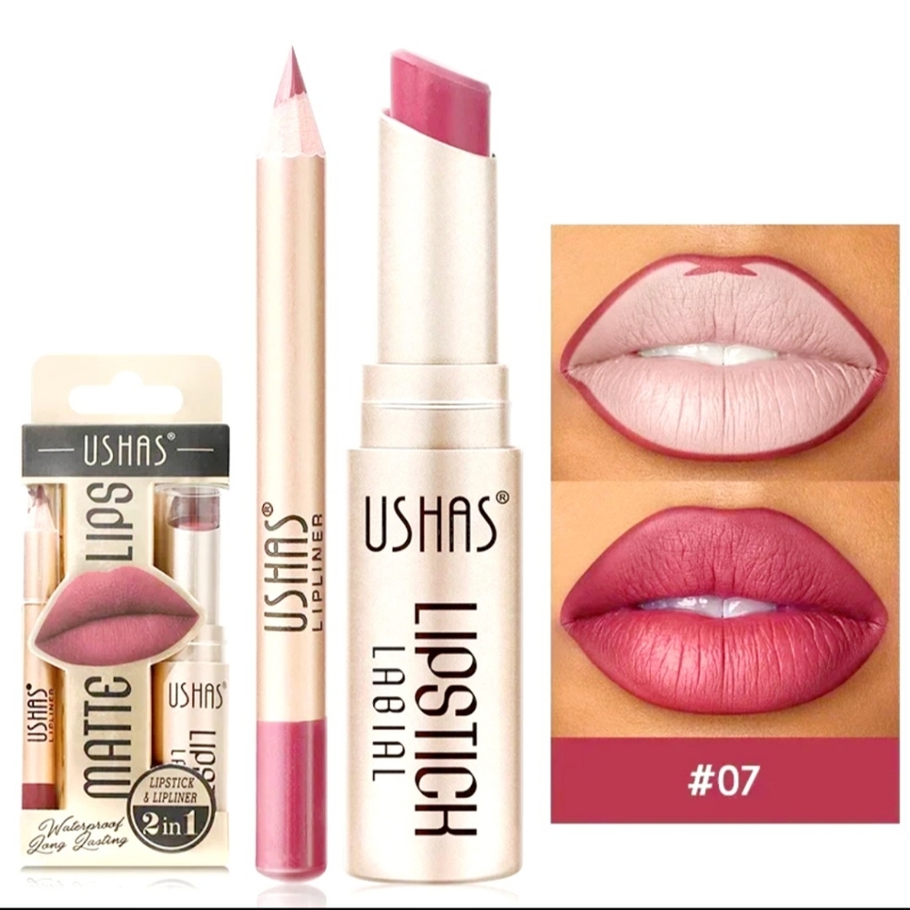 LIPSTICK 2 in 1 set lip liner Make up for women's